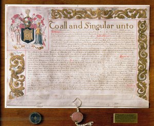 Ms 3970 Concesión de Armas a la Compañía de Relojeros, por Edward Walker, Rey de Armas Garter, 1671-72 de English School